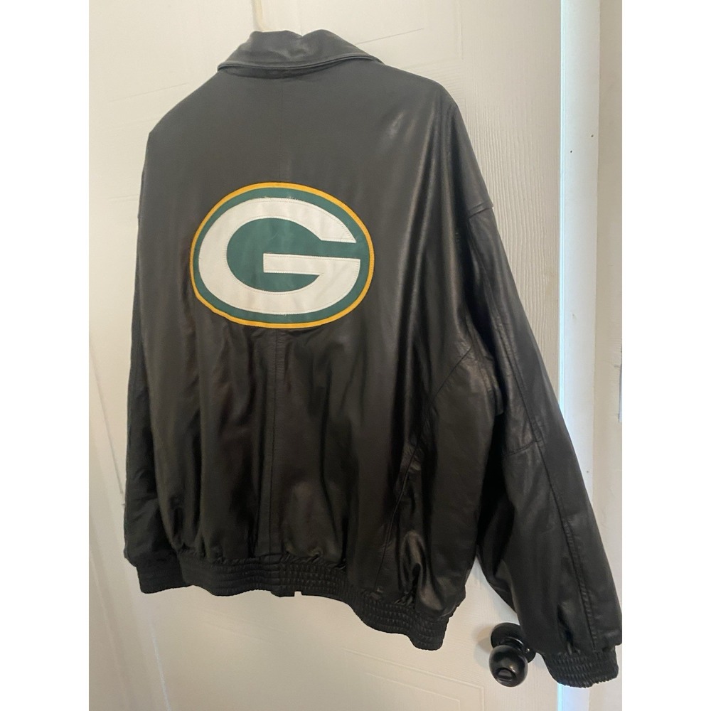 Green Bay Packers XL Miller Lite Leather Jacket Men's Large Vintage - Picture 14 of 14